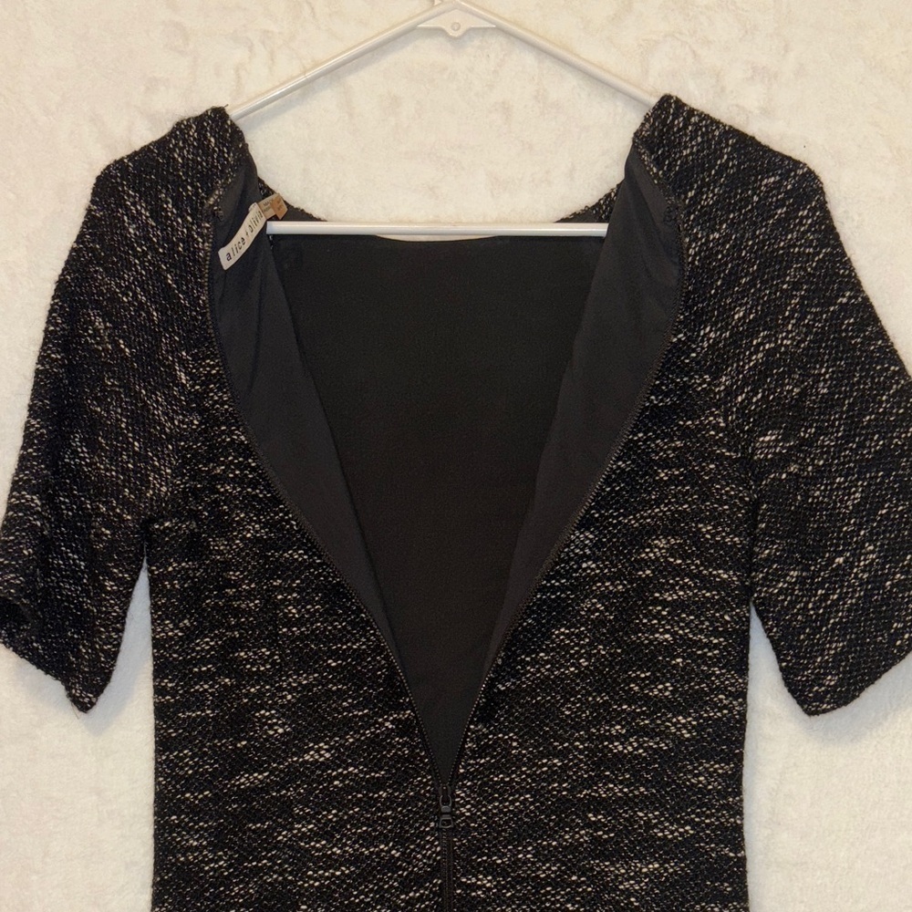 Alice + Olivia Textured Black and White Mini Dress - Picture 5 of 8